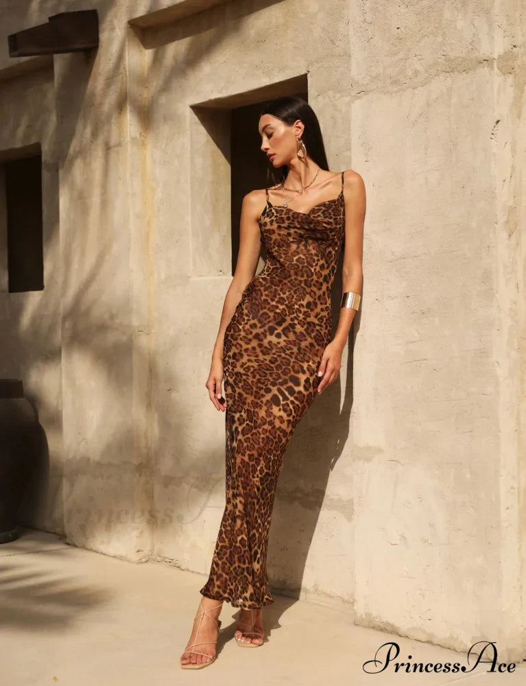 MARIA LEOPARD Stylish MAXI DRESS image 5