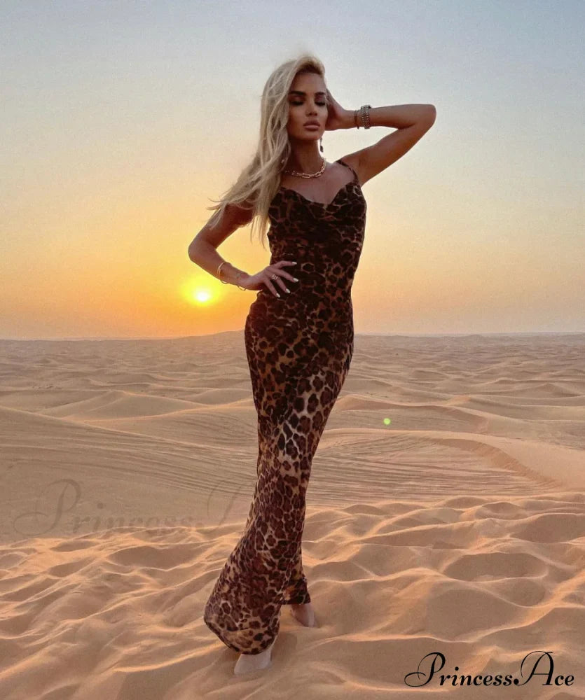 MARIA LEOPARD Stylish MAXI DRESS image 3