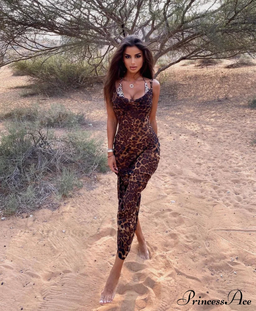 MARIA LEOPARD Stylish MAXI DRESS image 4