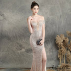 Marzia Formal Stylish Sequined Slit Dress image 10