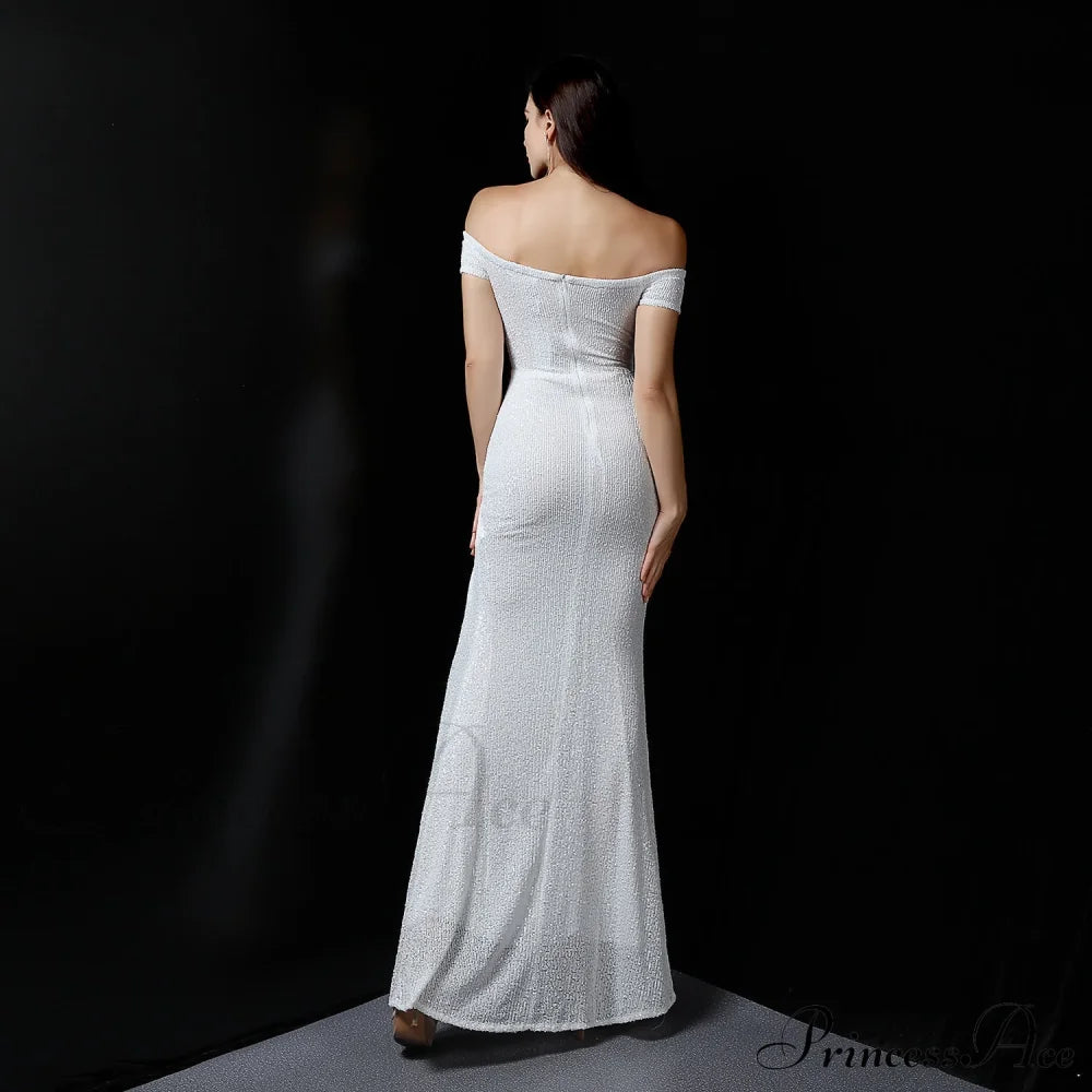 Marzia Formal Stylish Sequined Slit Dress image 2