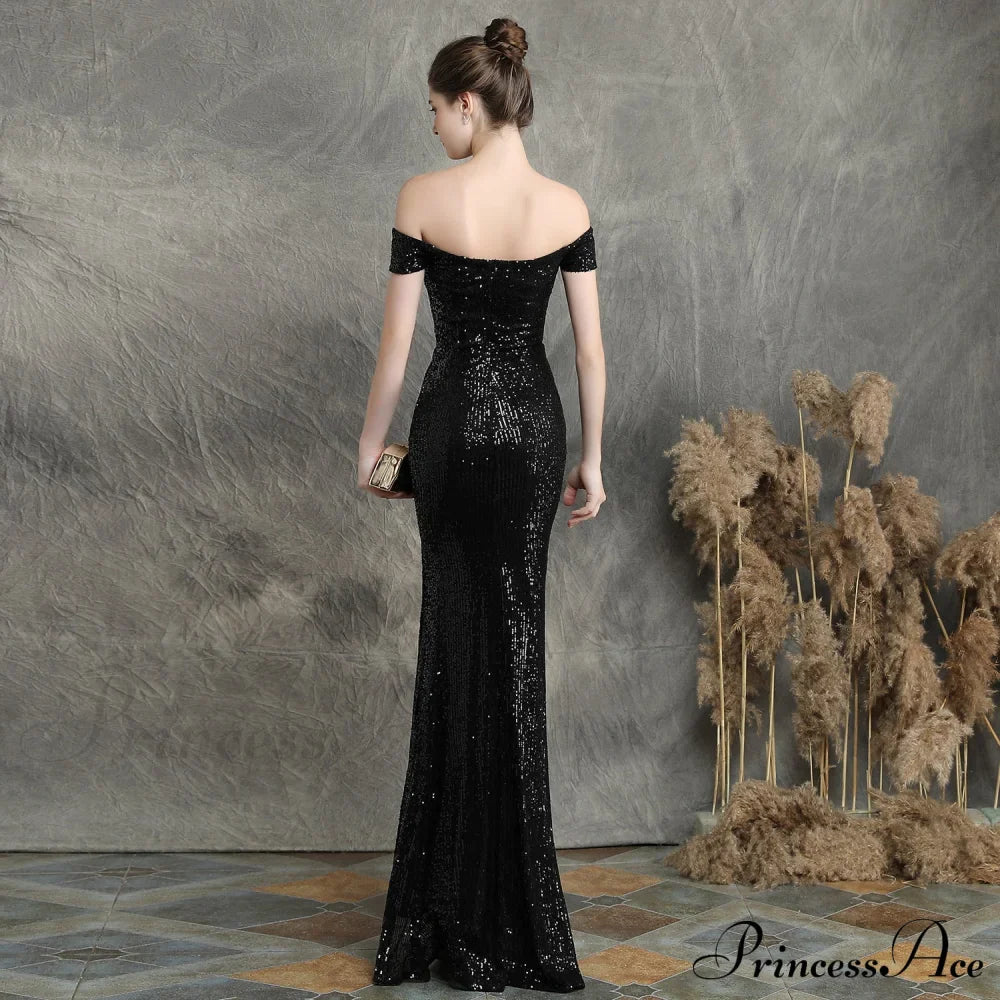 Marzia Formal Stylish Sequined Slit Dress image 6