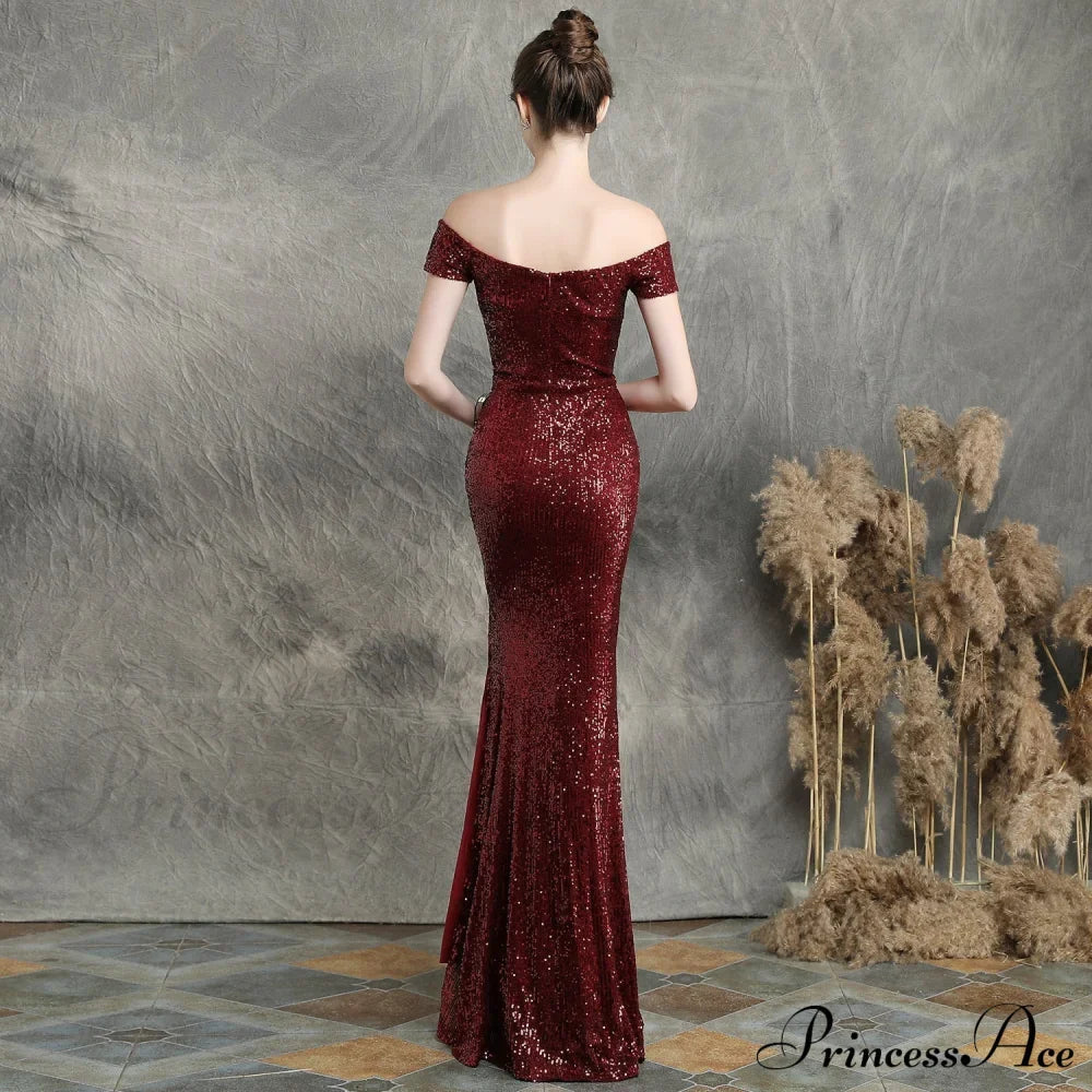 Marzia Formal Stylish Sequined Slit Dress image 14