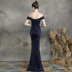 Marzia Formal Stylish Sequined Slit Dress image 18