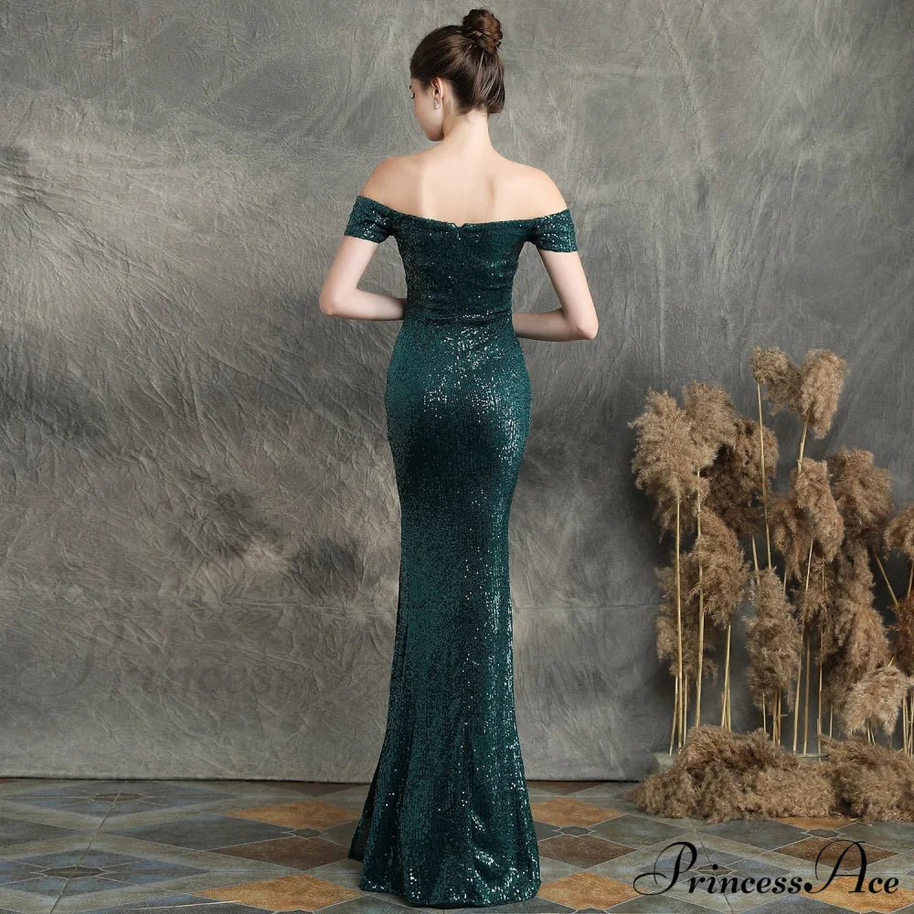 Marzia Formal Stylish Sequined Slit Dress image 8