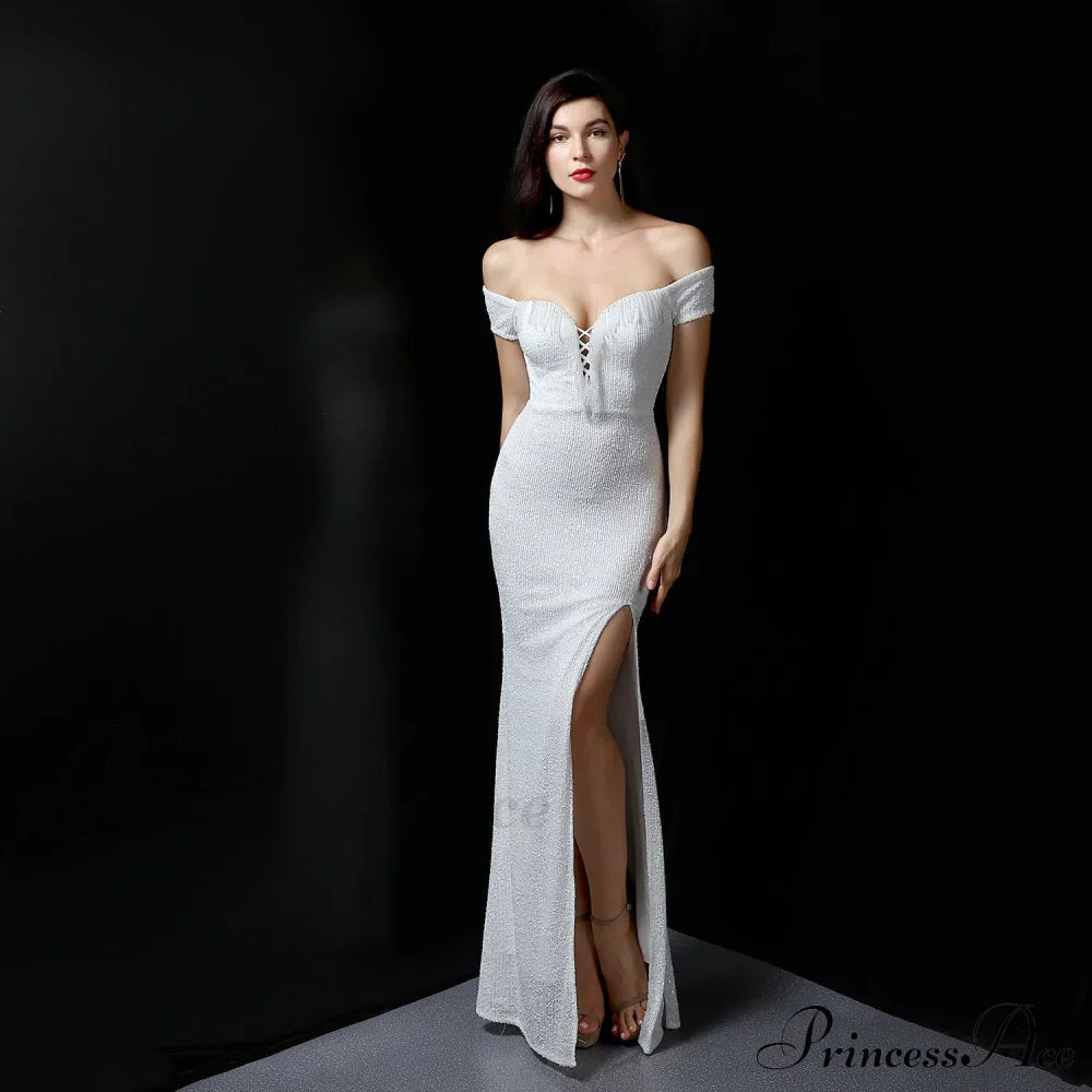Marzia Formal Stylish Sequined Slit Dress image 1