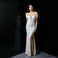 Marzia Formal Stylish Sequined Slit Dress image 1