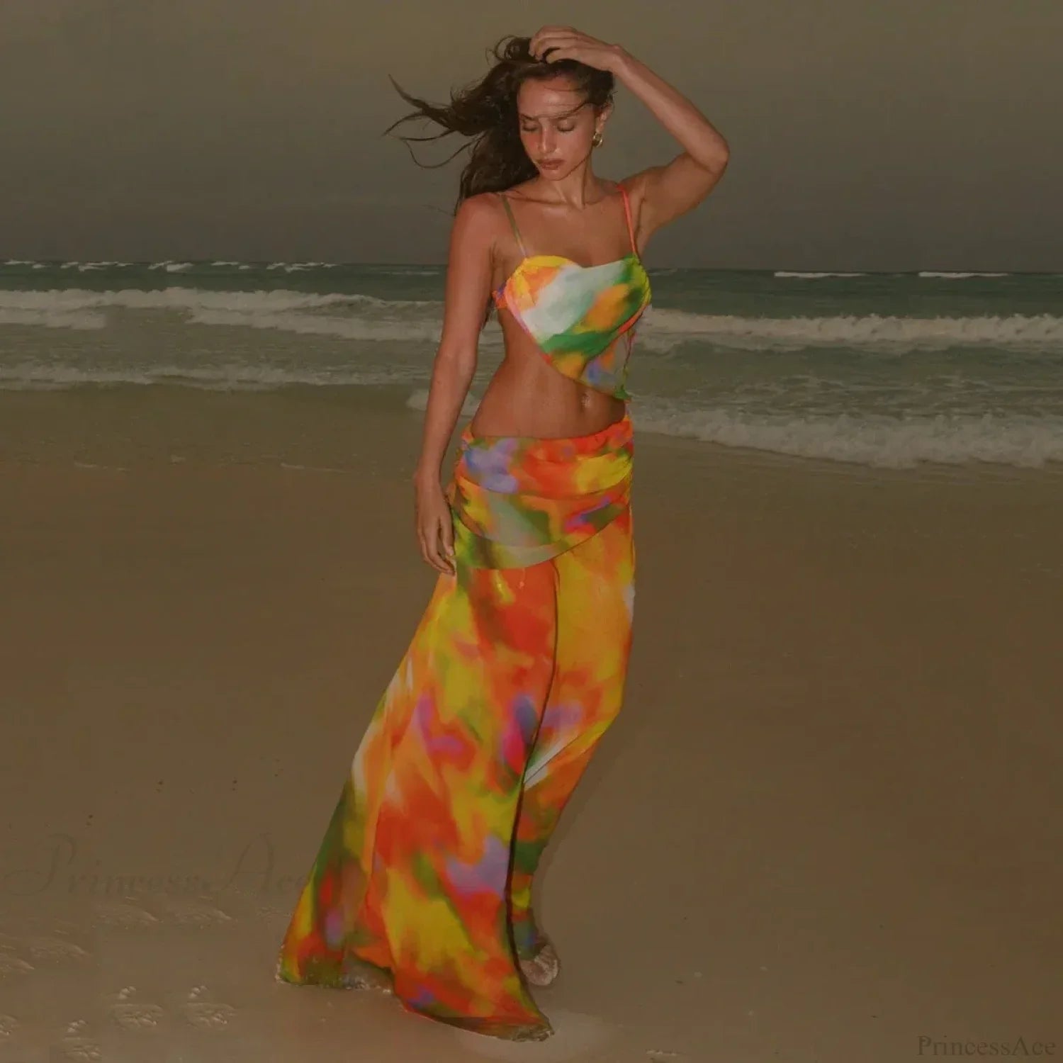 Maxi Dress Cover Up Bikini Three Piece Swimsuit image 1