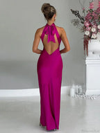 Maxi Long Vacation Dress Women Halter image 4
