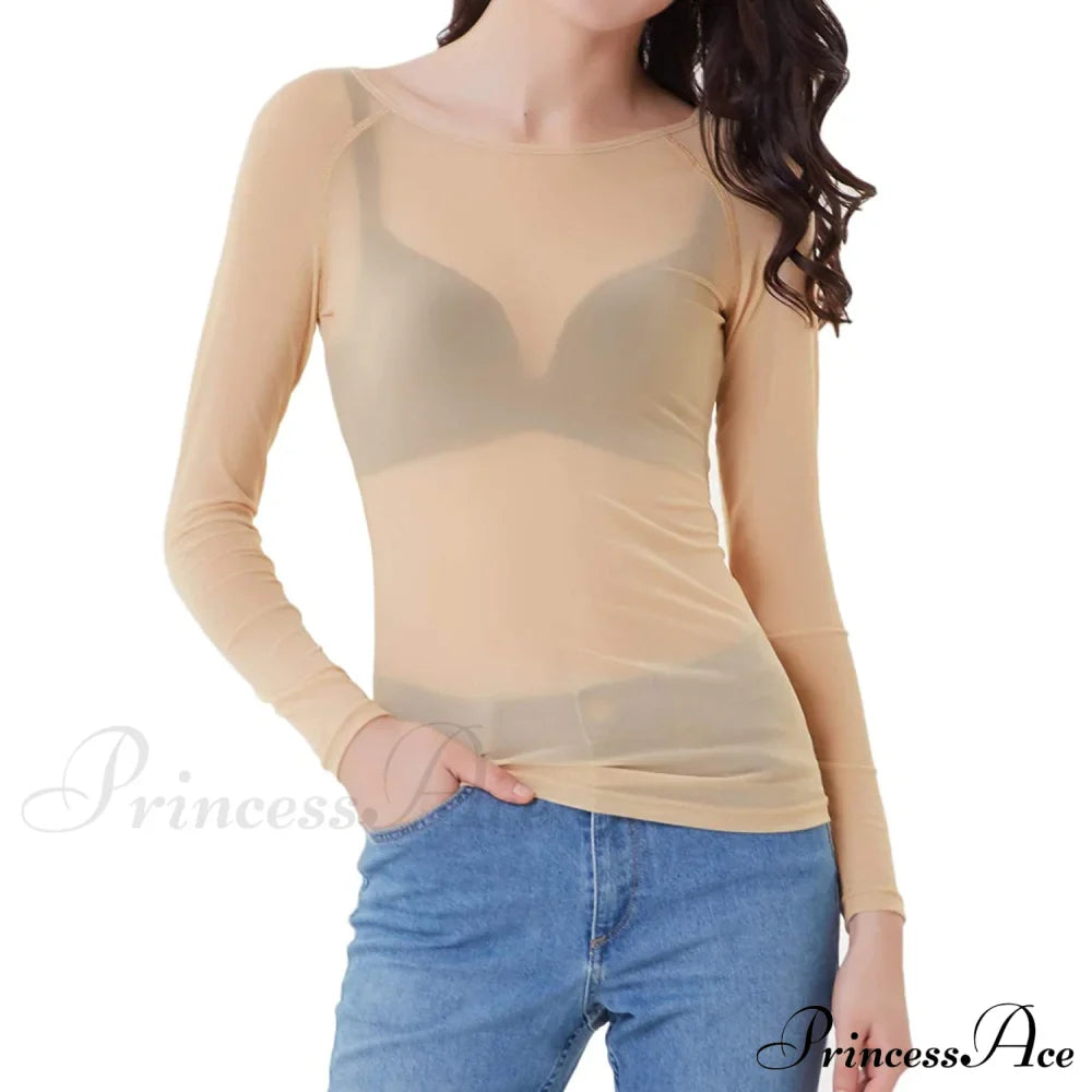 Mesh Arm Women's Sheer Long Top image 2