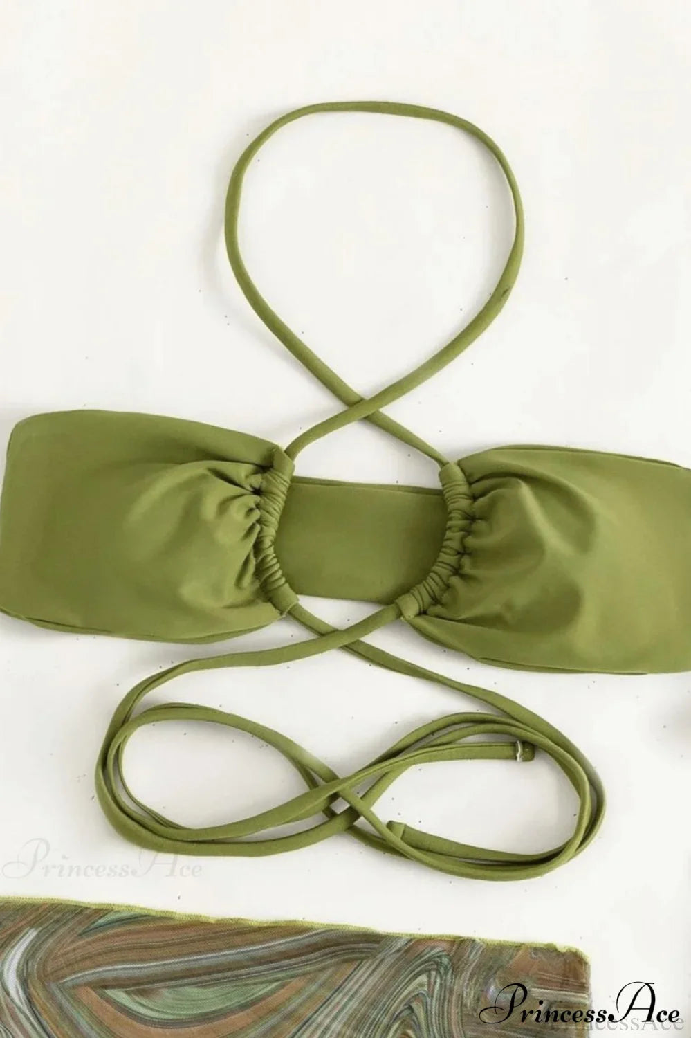 Mesh Drawstring 3 Piece Bikini Set image 2