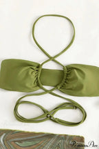Mesh Drawstring 3 Piece Bikini Set image 2