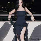 Mesh Fringe Flower Charming Tube Midi Dress image 13