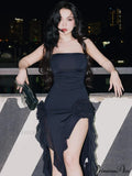Mesh Fringe Flower Charming Tube Midi Dress image 2