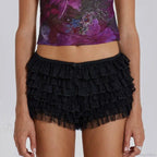 Mesh Lace Bowknot Booty Short image 3