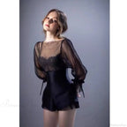 Mesh Lace Slimming Retro Sling Elegant Three Piece Set image 3