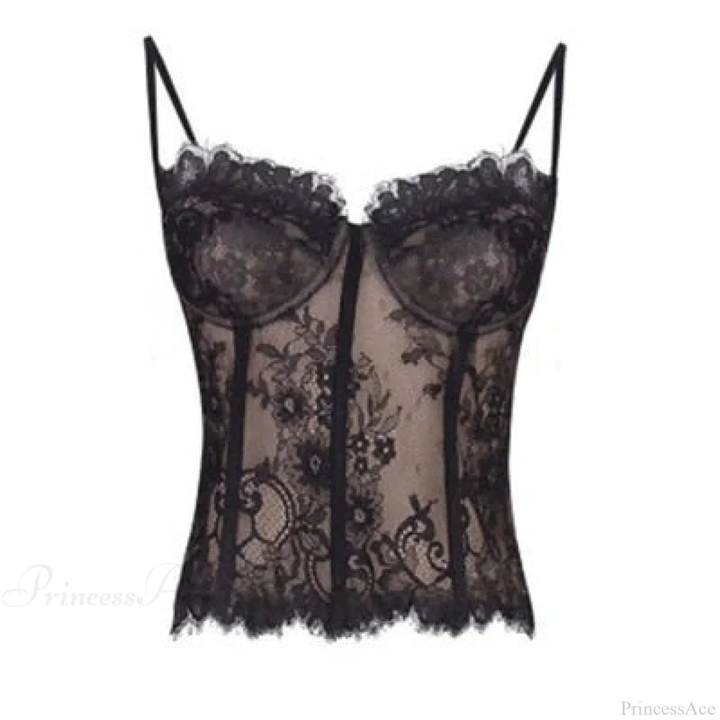 Mesh Lace Slimming Retro Sling Elegant Three Piece Set image 4