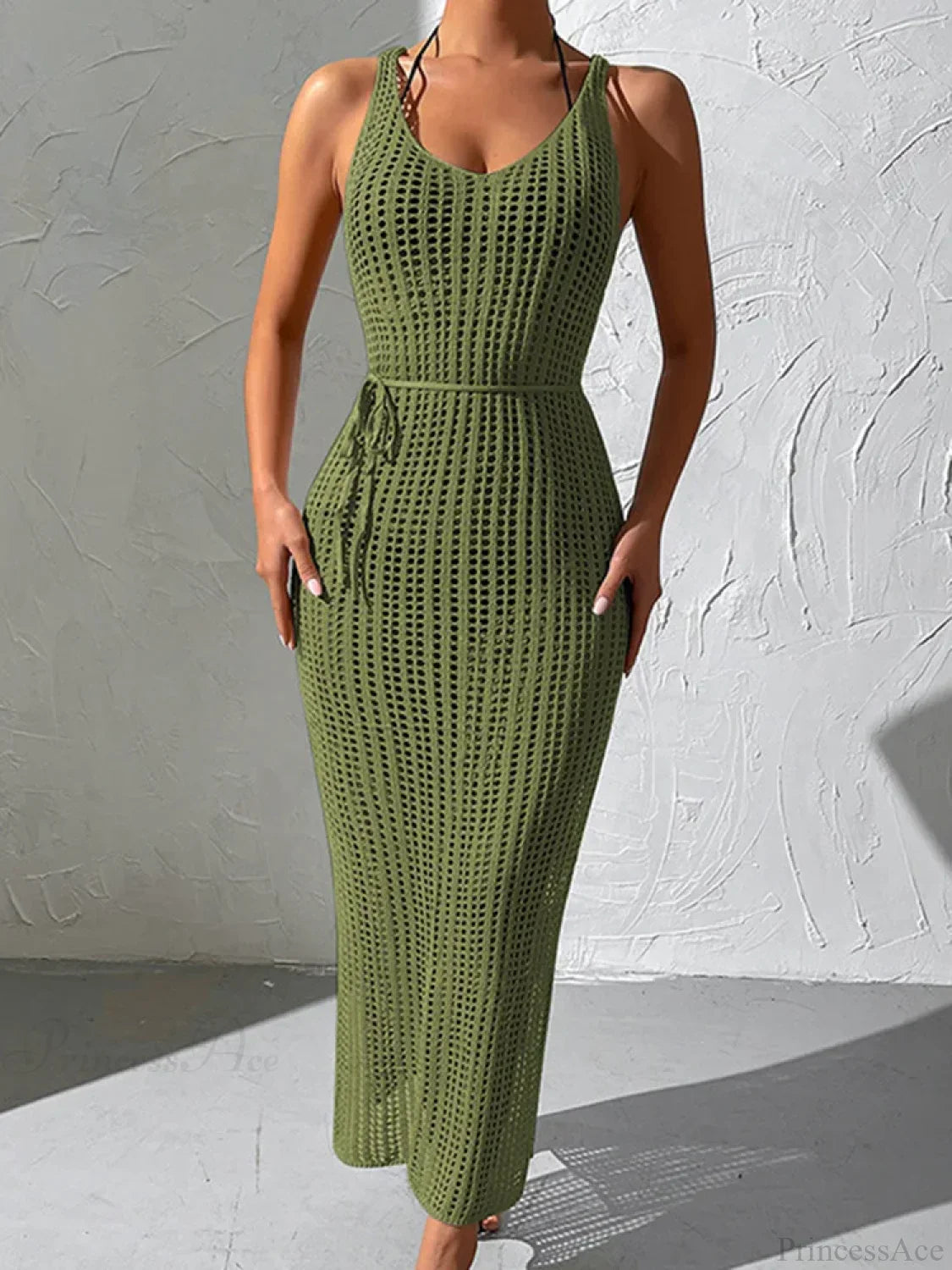 Mesh Lace Up Beach Cover Up image 3