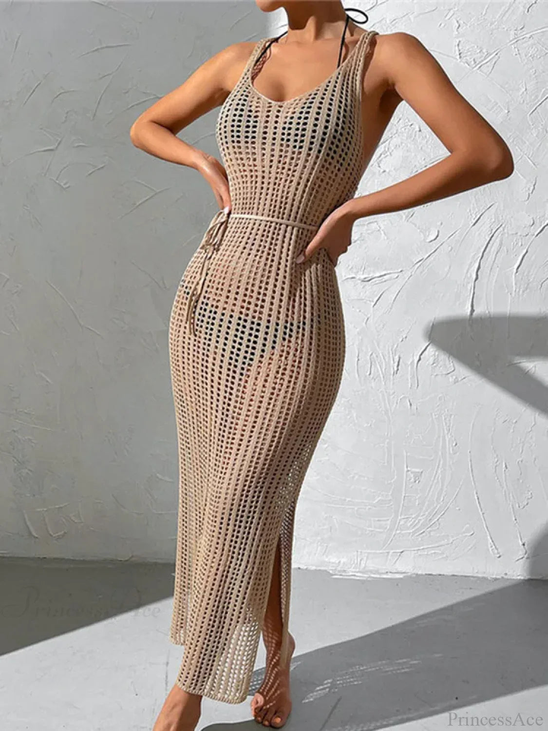 Mesh Lace Up Beach Cover Up image 6
