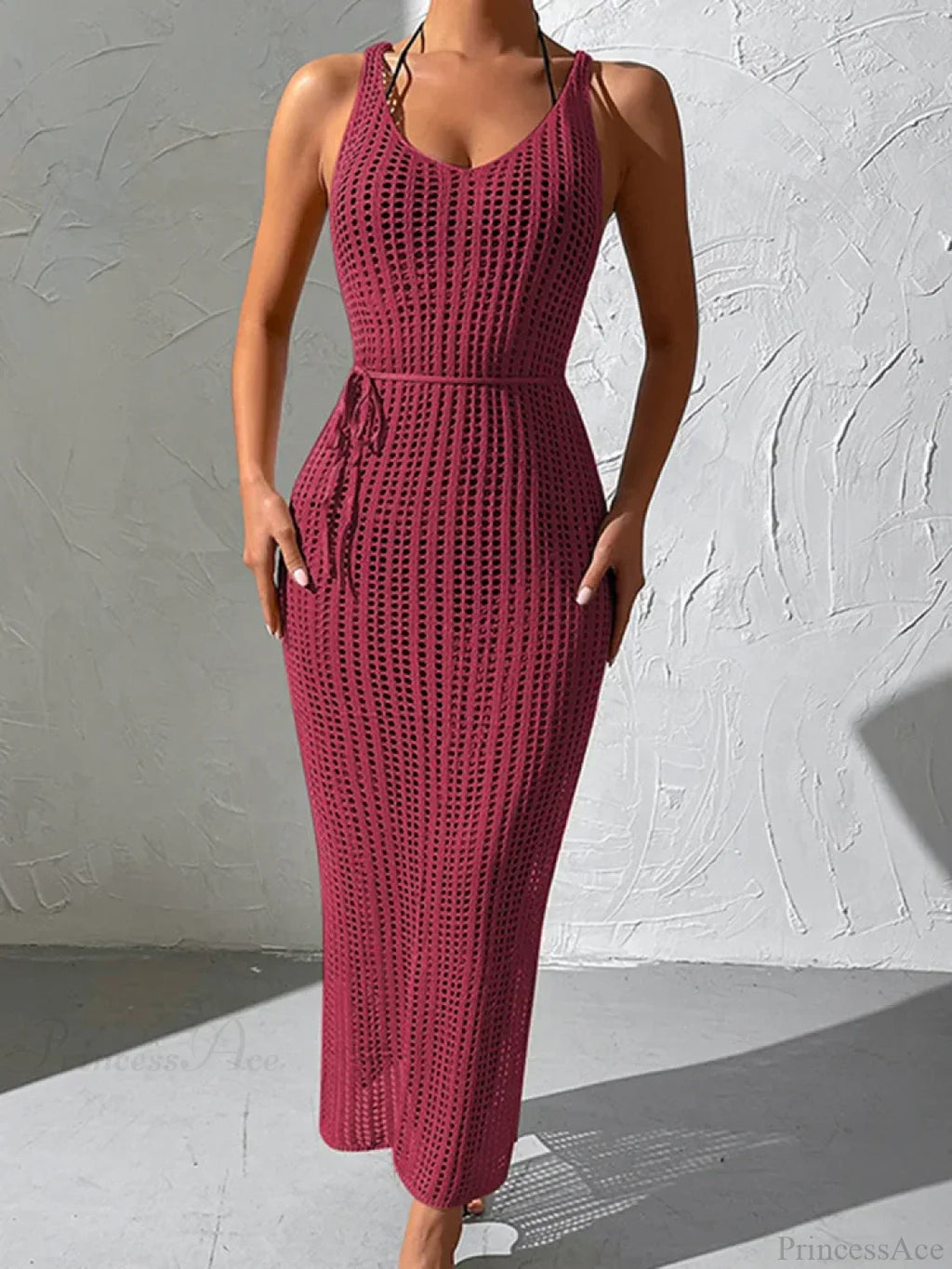 Mesh Lace Up Beach Cover Up image 5