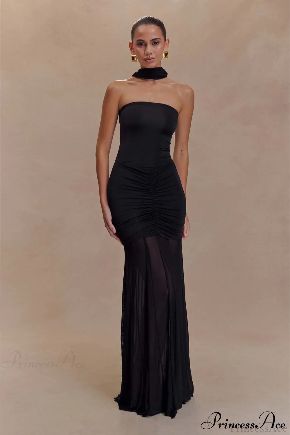 Mesh Panel Strapless Elegant Bodycon Party Dress image 6