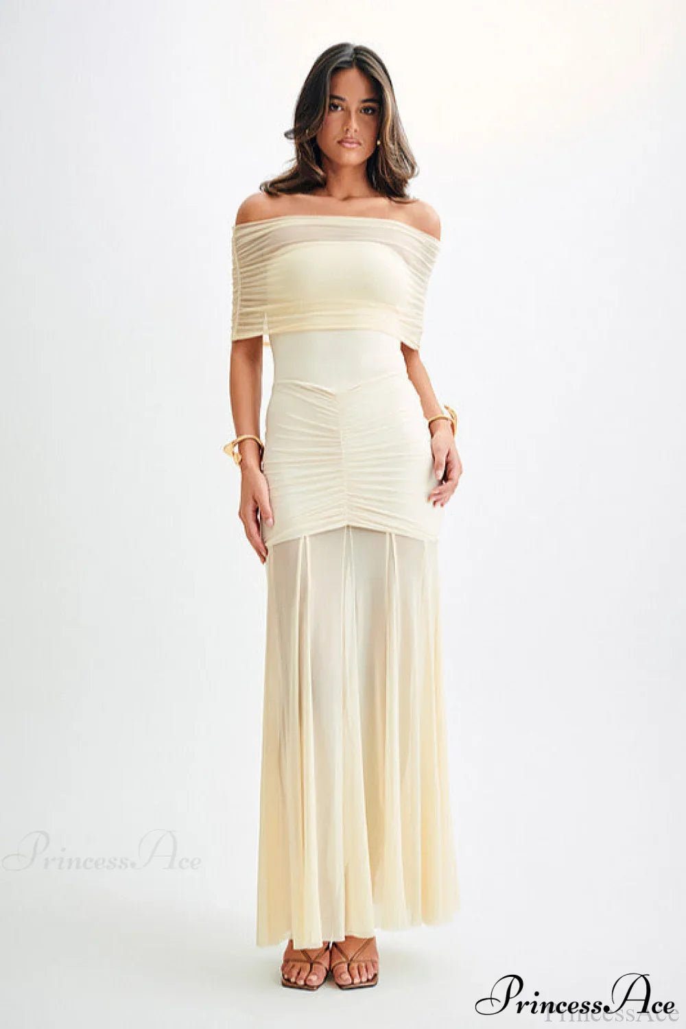 Mesh Panel Strapless Elegant Bodycon Party Dress image 1