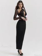 Mesh Patchwork Slim Bodycon Vacation Dress image 4