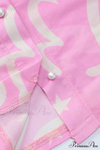 Mesh Printed Blouse in Pink image 6