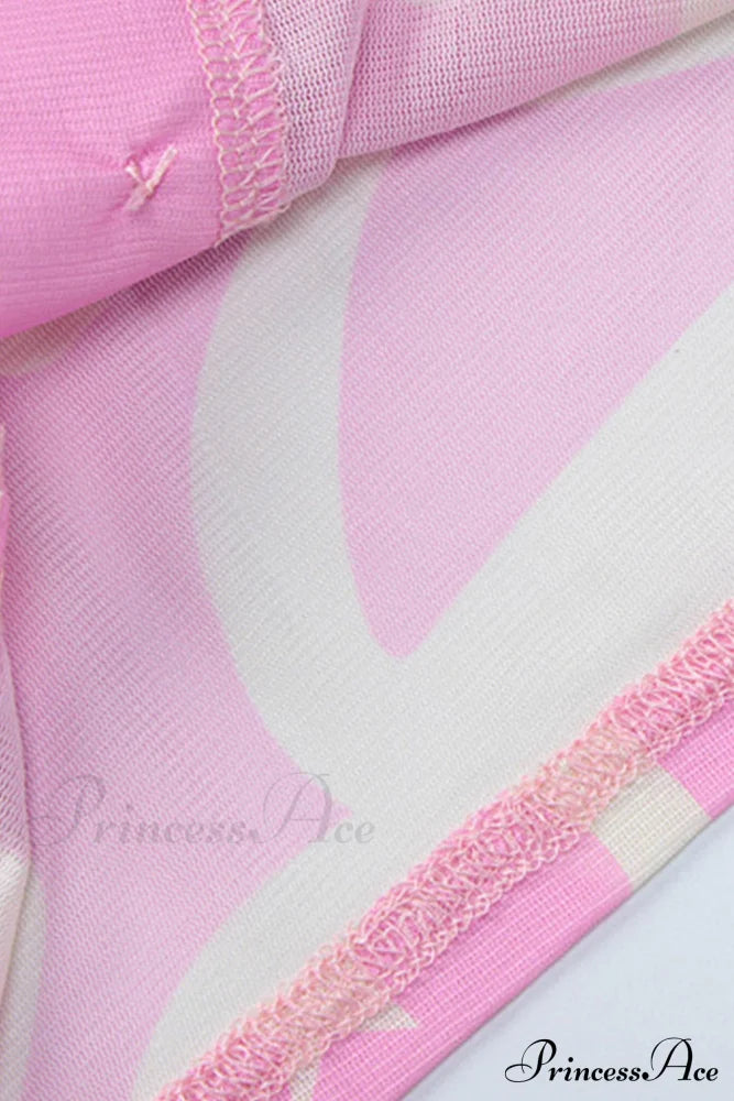 Mesh Printed Blouse in Pink image 7
