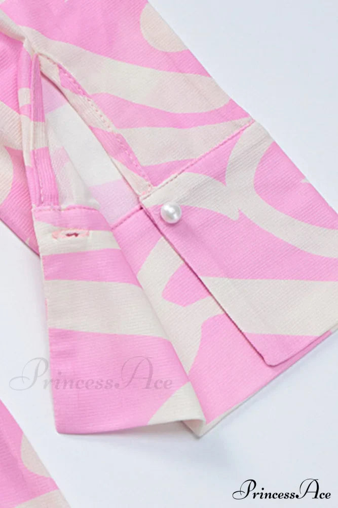 Mesh Printed Blouse in Pink image 8