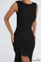 Mesh Ruffle Stylish Sleeveless Midi Dress image 15
