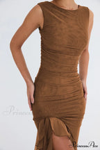 Mesh Ruffle Stylish Sleeveless Midi Dress image 22