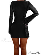 Mesh See Through Ruffles Summer Party Clubwear Mini Dress image 6