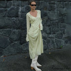Mesh Transparent Flare Sleeve Cover-Ups Maxi Dress image 1
