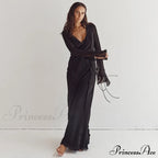 Mesh Transparent Flare Sleeve Cover-Ups Maxi Dress image 6