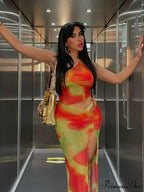 Mesh Two Piece Set Maxi Dress image 1