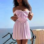 Mesh Waist Wrap A-line Vacation Dress image 2