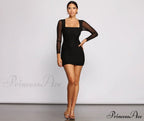 Mesmerize In Mesh Charming Ruched Mini Dress image 4
