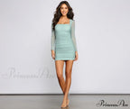 Mesmerize In Mesh Charming Ruched Mini Dress image 7
