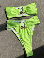 Metal Buckle High Waist Bikini Set image 9
