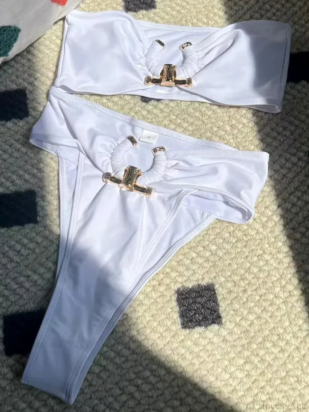Metal Buckle High Waist Bikini Set image 7