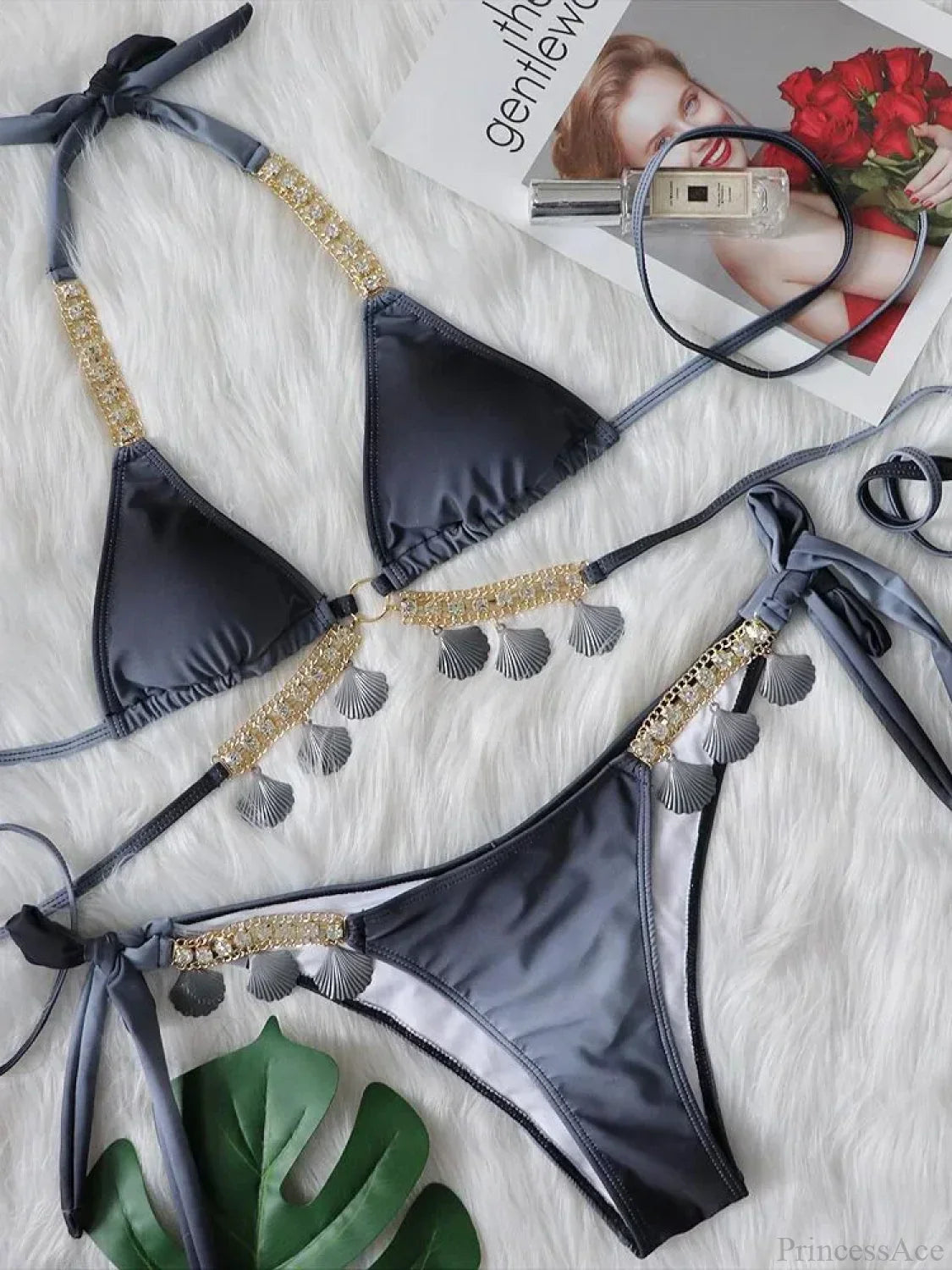 Metal Chains Wrap Around Bikini Set image 6