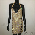 Metal Diamond Nightclub Sexy Backless Flash Dress image 5
