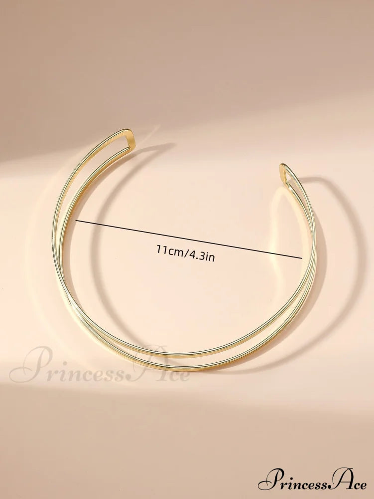 Metal Line Necklace Frosty Style C-shaped Daily Jewelry image 3