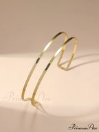 Metal Line Necklace Frosty Style C-shaped Daily Jewelry image 2
