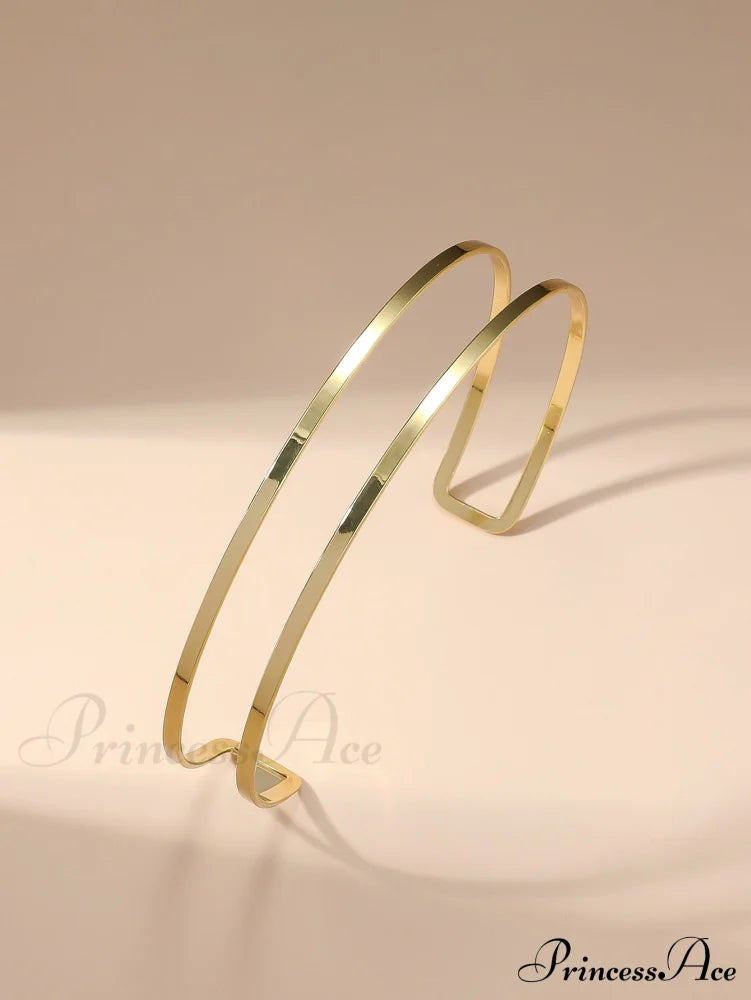 Metal Line Necklace Frosty Style C-shaped Daily Jewelry image 2