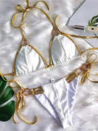 Metal Rings Tassel Diamond Bikini Set image 4