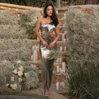 Metal Slim Bodycon Midi Vacation Dress image 4
