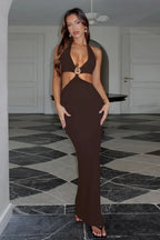 Metallic V Neck Resort Casual Maxi Dress image 2