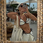 Micro Bikini Set with Long Skirt Three Piece Swimsuit image 5